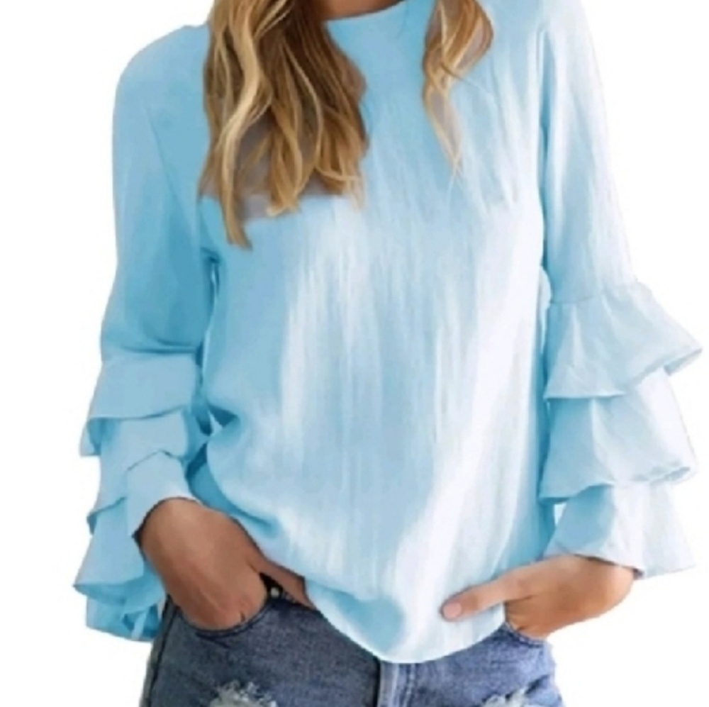 Light blue top